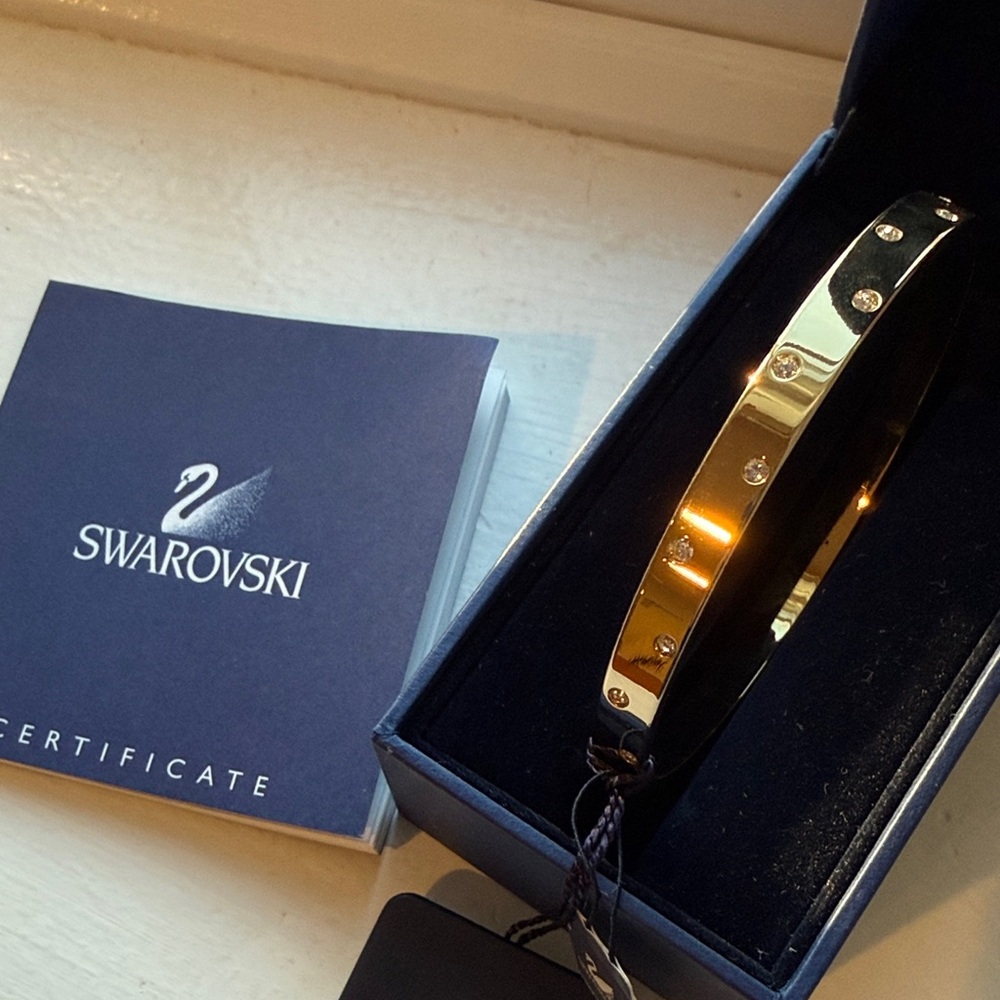 Swarovski Gold Crystal Accent Bangle Bracelet